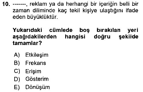 SMY104U Dijital Çağda Reklam çıkmış sınav sorusu 2