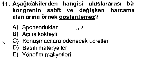 TRZ202U Kongre ve Etkinlik Yönetimi çıkmış sınav sorusu 3