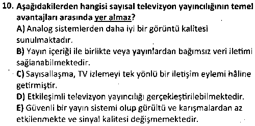 YMG1010 Yeni Medyaya Giriş çıkmış sınav sorusu 2
