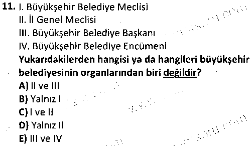 SOH2015 Yerel Yönetimler ve Sosyal Hizmet çıkmış sınav sorusu 3