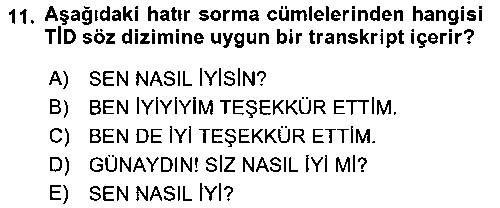 TUR416U Türk İşaret Dili çıkmış sınav sorusu 3