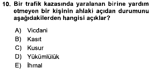 SAG402U Sağlık Bilimlerinde Ve Yönetiminde Etik çıkmış sınav sorusu 2