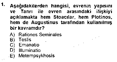 FEL205U Ortaçağ Felsefesi 1 çıkmış sınav sorusu 1