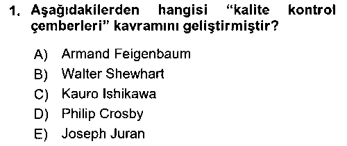 SAG408U Sağlık İşletmelerinde Kalite Yönetim çıkmış sınav sorusu 1