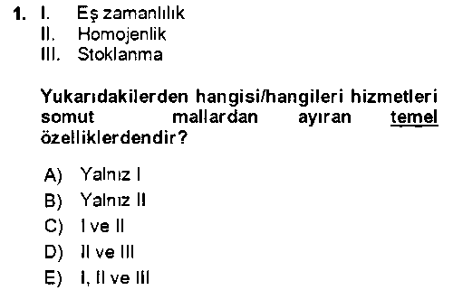 HIT308U Hizmet Pazarlaması çıkmış sınav sorusu 1