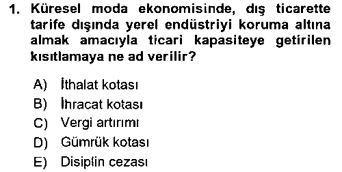 EVI210U Moda Tasarım çıkmış sınav sorusu 1