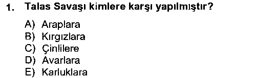TDE202U Uygur Türkçesi çıkmış sınav sorusu 1