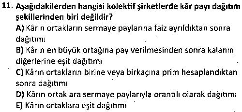 İŞL2008 Şirketler Muhasebesi çıkmış sınav sorusu 3