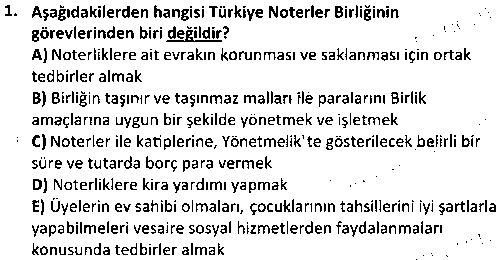 ADL2001 Avukatlık ve Noterlik Hukuku Bilgisi çıkmış sınav sorusu 1
