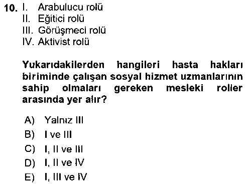 SHZ305U Tıbbi Ve Psiko-Sosyal Hizmet çıkmış sınav sorusu 2