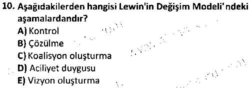SPY2007 Sporda Örgütsel Davranış çıkmış sınav sorusu 2