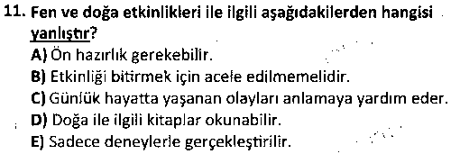 Okul Öncesi Eğitim Kurumlarında Program Geliştirme çıkmış sınav sorusu 3