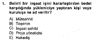 MUH206U İnşaat ve Gayrimenkul Muhasebesi çıkmış sınav sorusu 1