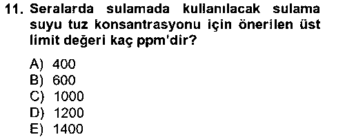 TRM212U Örtü Altı Üretim Sistemleri çıkmış sınav sorusu 3