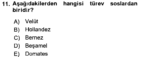 ASC205U Temel Mutfak Teknikleri çıkmış sınav sorusu 3