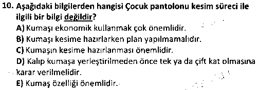 TMT2006 Temel Dikim Teknikleri 2 çıkmış sınav sorusu 2