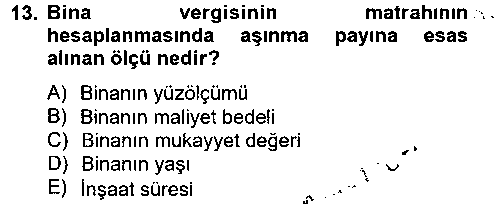 HUK306U Özel Vergi Hukuku 2 çıkmış sınav sorusu 3