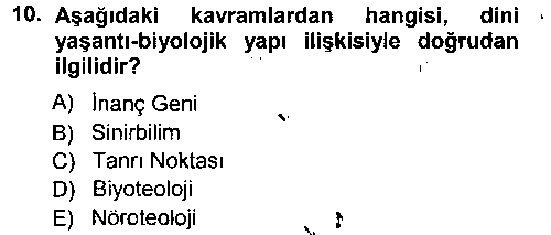 Din Psikolojisi çıkmış sınav sorusu 1