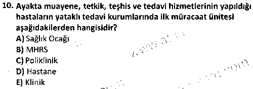 SAG4009 Hastane Bilgi Sistemleri çıkmış sınav sorusu 2