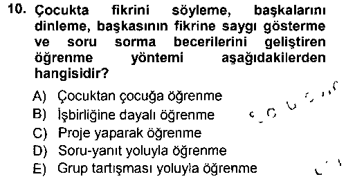 OMB305U Özel Öğretim Yöntemleri 1 çıkmış sınav sorusu 2