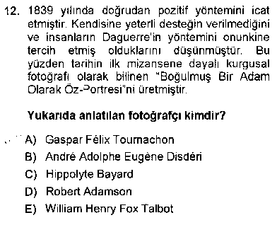 FOT103U Fotoğraf Tarihi çıkmış sınav sorusu 3