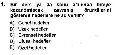 INO401U İng. Öğretmenliğinde Öğretim Teknolojileri Ve Materyal Tasarımı 1 çıkmış sınav sorusu 1