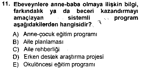 OKO401U Anne Baba Eğitimi çıkmış sınav sorusu 3