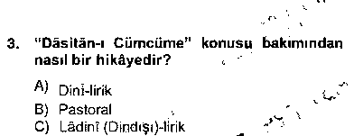 EDB304U Türk Edebiyatının Mitolojik Kaynakları çıkmış sınav sorusu 3