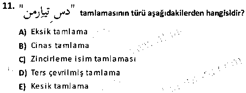 TAR1010 Osmanlı Türkçesi 2 çıkmış sınav sorusu 3