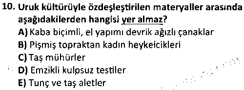 TSH2005 Anadolu Uygarlıkları çıkmış sınav sorusu 2