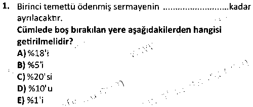 İŞL2008 Şirketler Muhasebesi çıkmış sınav sorusu 1