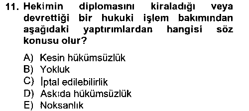 HUK120U Sağlık Hukuku çıkmış sınav sorusu 3
