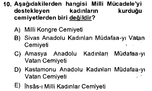 TAR312U Türkiye´de Demokrasi Ve Parlamento Tarihi çıkmış sınav sorusu 1