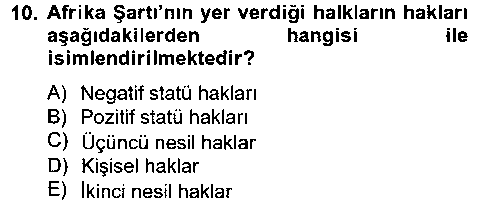 HUK118U Temel İnsan Hakları Bilgisi 2 çıkmış sınav sorusu 2