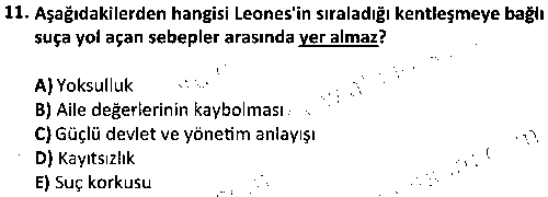 OGK1005 Suç Sosyolojisi çıkmış sınav sorusu 3