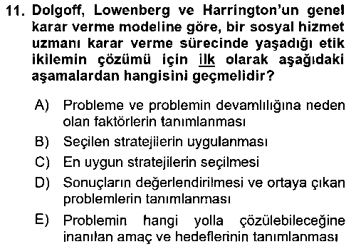 SHZ310U Sosyal Hizmet Etiği çıkmış sınav sorusu 3