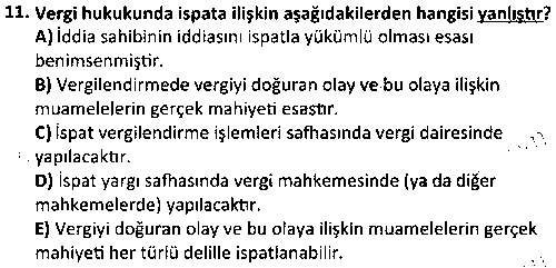 MVU2004 Vergi Hukuku çıkmış sınav sorusu 3