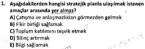 TOI2009 Turizm ve Tanıtım çıkmış sınav sorusu 1