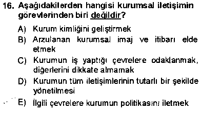 ILT203U Kurumsal İletişim çıkmış sınav sorusu 3